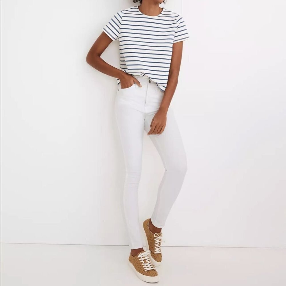 NEW Madewell 10” High Rise Skinny Jeans in Pure White Size 27🎁